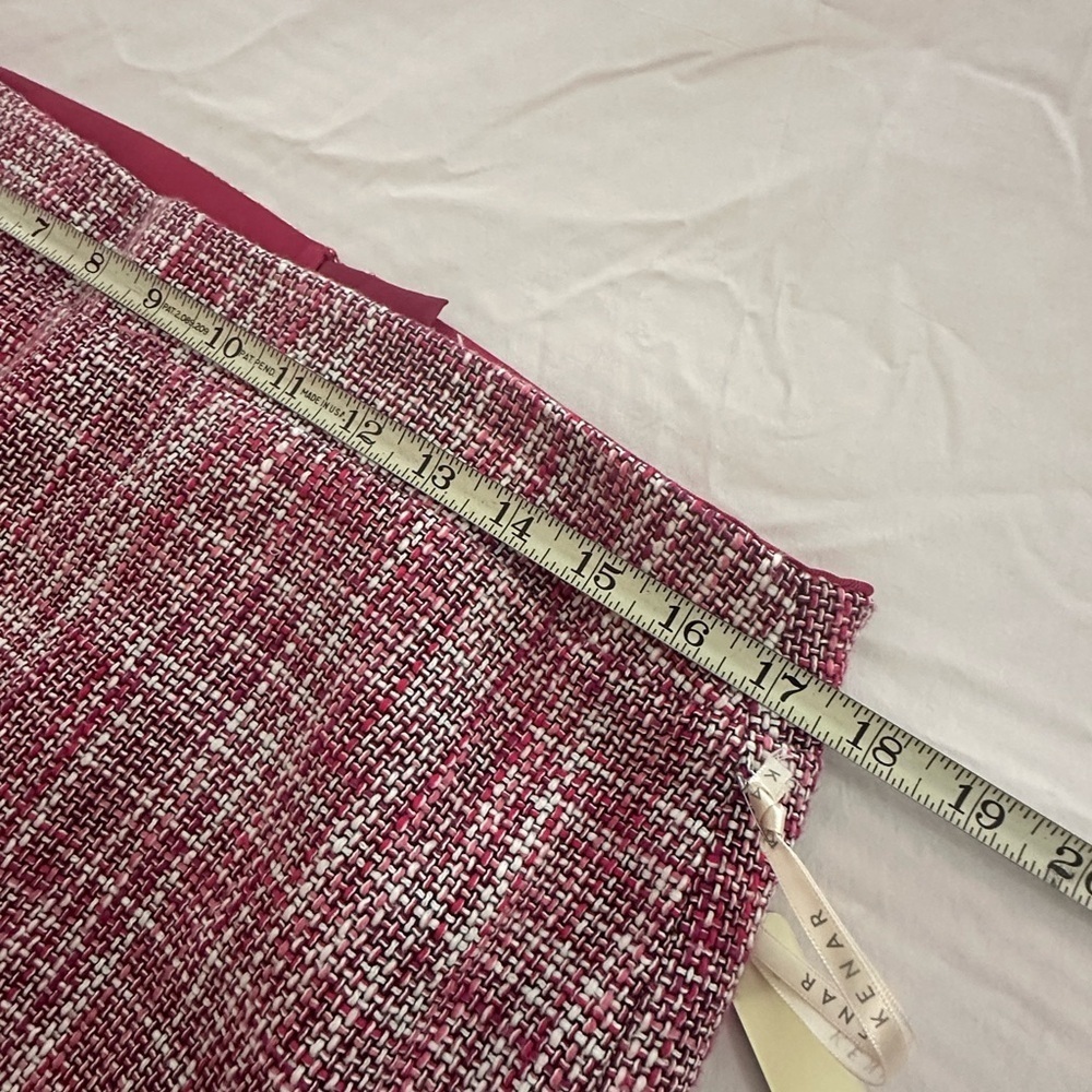 Kenar Red and White Tweed Skirt - Picture 8 of 9